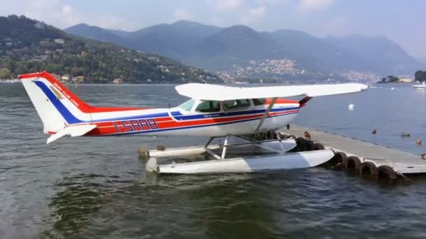 Côme Juillet 2019 Hydravion Flotte Sur Les Eaux Lac Côme — Video