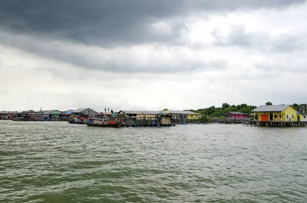 Utsikt Över Fiskeby Vid Sidan Havet Pulau Ketam Crab Island — Stockfoto