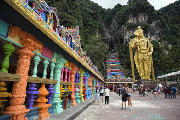 Novo Visual Icônico Com Escada Colorida Murugan Temple Batu Caves — Fotografia de Stock