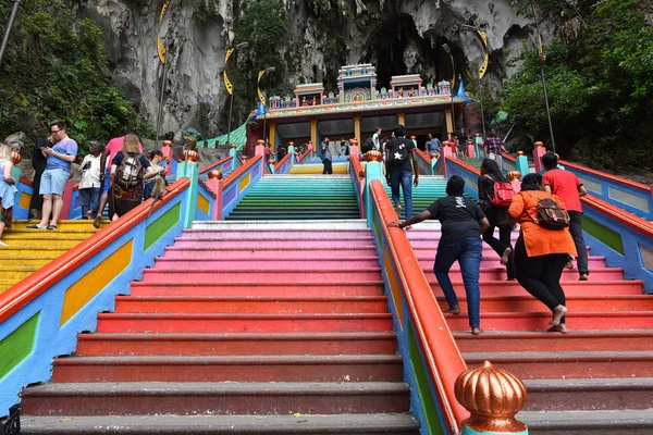 Nouveau Look Emblématique Avec Escalier Coloré Murugan Temple Batu Grottes — Photo