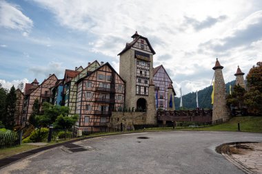View of environment amd architecture around Colmar Tropicale at Bukit Tinggi, Pahang, Malaysia - Colmar Tropicale is a french themed resort, which is a replica of a 16th Century French Village. clipart
