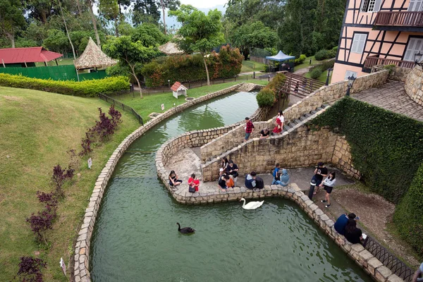 Unidentified People Enjoying Long Holiday French Theme Resort Bukit Tinggi — Stock Photo, Image