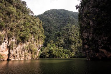 Tasik Cermin ya da Mirror Lake, Ipoh, Malezya - Tasik Cermin, ya da Mirror Lake, kireçtaşı karst kuleleriyle çevrili çarpıcı bir gizli göl. Malezya 'nın Perak eyaleti Ipoh kasabası yakınlarında yer almaktadır..