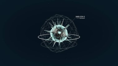 Bilgi arayışıyla dijital ızgaradaki virüs molekülü, 3d oluşturma