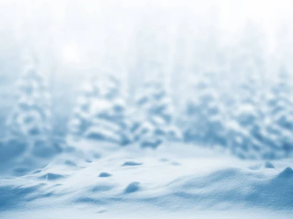 Fondo Invierno Natural Borroso Bosque Cubierto Nieve — Foto de Stock