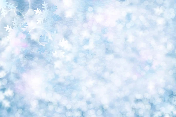 白色蓬松的雪花在雪地上 冬天圣诞节背景 — 图库照片