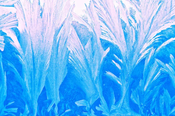 Blurred Hoar Frost Frozen Window Winter Background — Stock Photo, Image