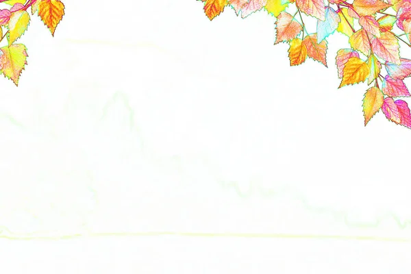 Podzimní Krajina Jasně Barevnými Listy Babí Léto — Stock fotografie