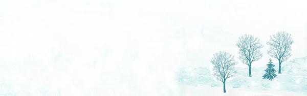 Blur Frozen Téli Erdő Hóval Borított Fák — Stock Fotó