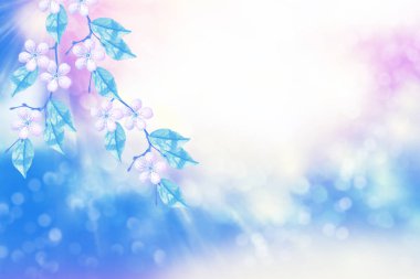 Çiçek açan elma dalı. Parlak renkli bahar çiçekleri