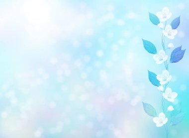 Beyaz yasemin. Narin bahar çiçekleri dalları