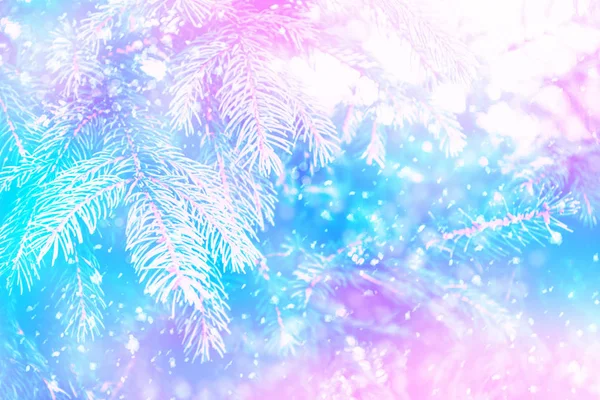 Abstract Blurred Winter Background Trees Snow — Stock Photo, Image