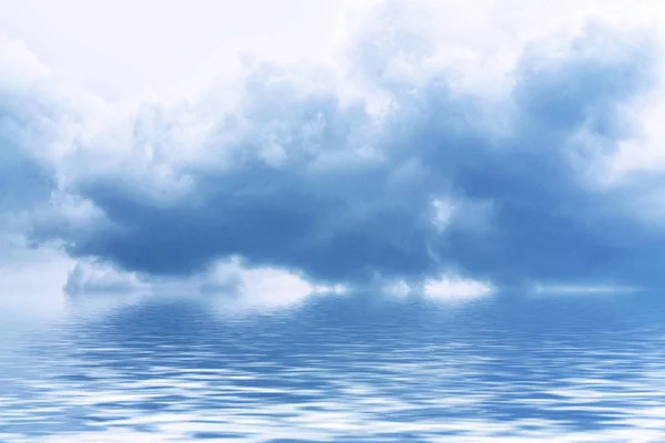 Sfondo sfocato. Cielo blu e nuvole bianche e morbide. — Foto Stock