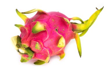 Beyaz arka plan, pitaya yakın çekim tropikal meyve