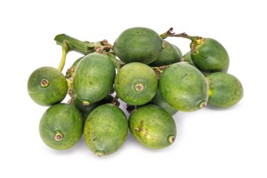 Areca somun izole tembul fındık beyaz arka plan üzerinde yakın