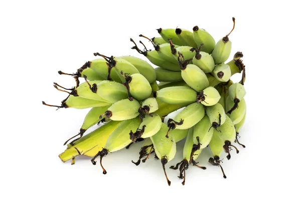 Bananas Frescas Bunch Frutas Tropicais Sobre Fundo Branco — Fotografia de Stock