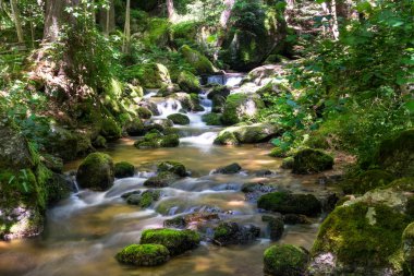 dağ dere şelale güzel manzara bulanık hareket ile