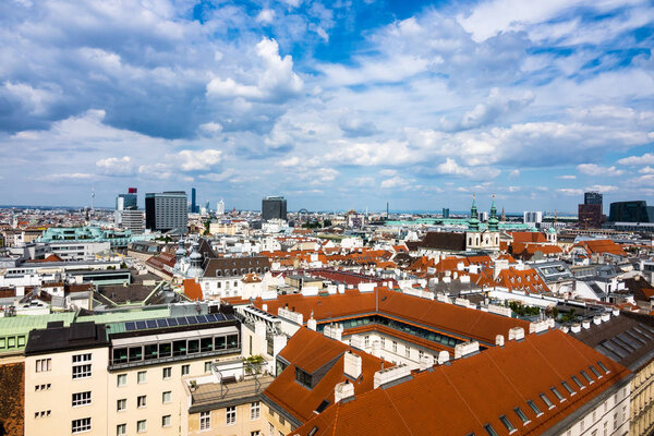 Vienna Skyline, high angle view of Austrias capital city