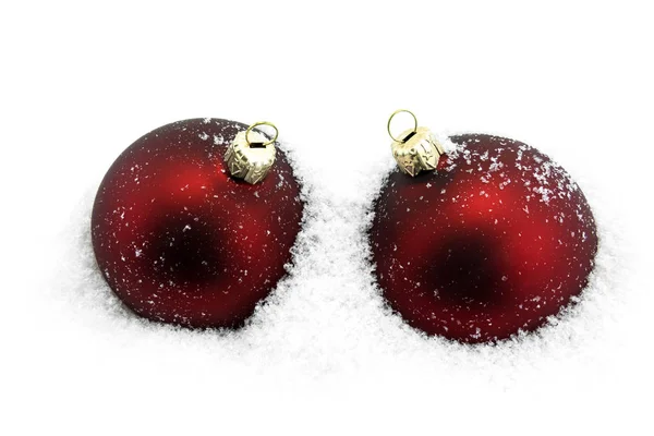 Red Christmas Ornament Sneeuw Xmas Decoratie Winter — Stockfoto