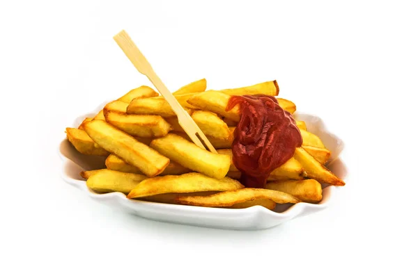 Ketçaplı patates kızartması.