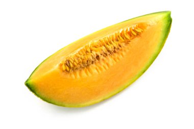 Kavun, beyaz zemin üzerine tatlı kavun kadar yakın