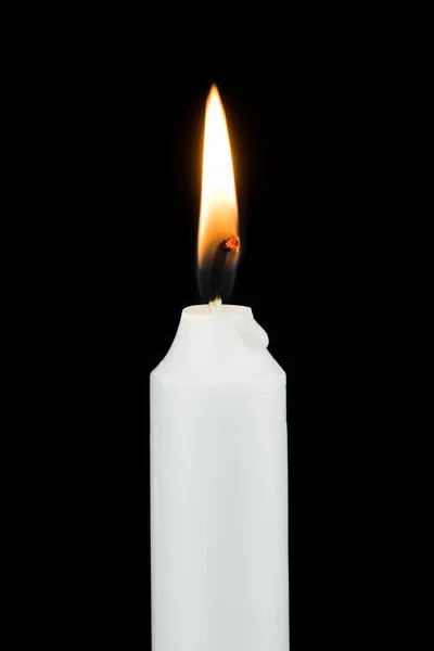 White Burning Candle — Stock Photo, Image