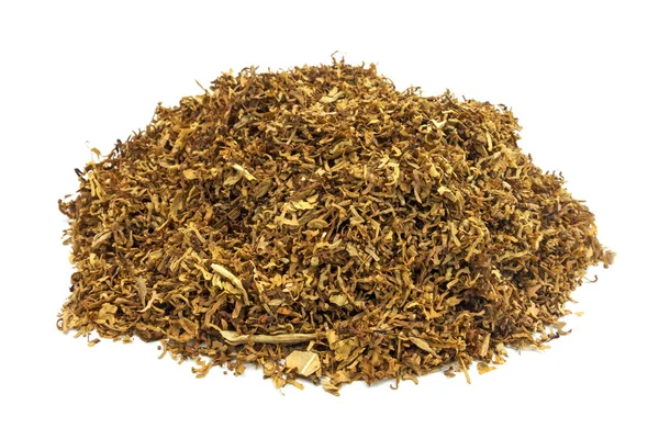 Tabak Auf Weiß Nahaufnahme Von Raucherprodukt — Stockfoto