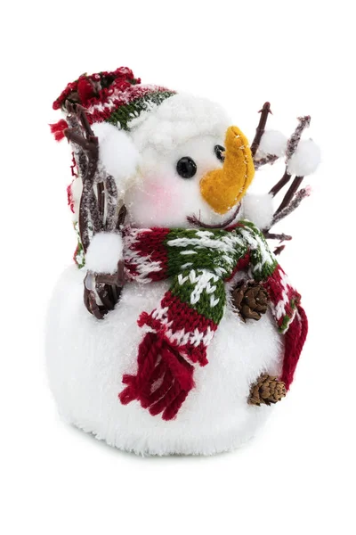 Muñeco Nieve Aislado Figura Símbolo Navidad Invierno Sobre Fondo Blanco — Foto de Stock