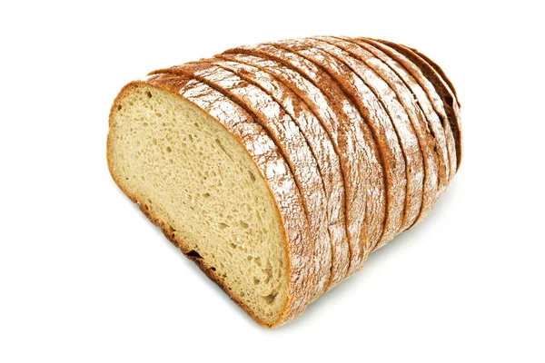 Chléb, plátky izolované — Stock fotografie