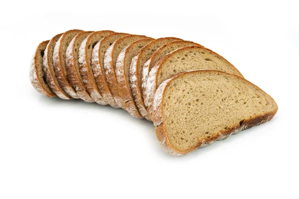 Brood gesneden geïsoleerd — Stockfoto