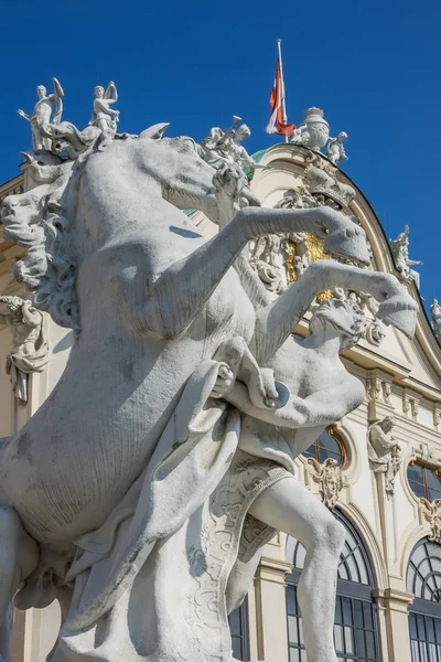 Vienne Architecture Historique Statue Cheval Devant Belvédère — Photo