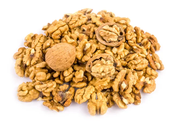 Walnut Close Nut Nutshell White Background — Stock Photo, Image