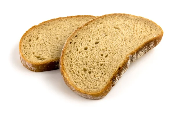 Gıda Beyaz Arka Plan Üzerinde Kahverengi Ekmek Dilimlenmiş Kapat — Stok fotoğraf