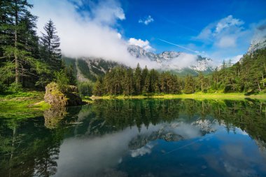 Gruener See, Avusturya, güzel göl su dağlardan erime ile