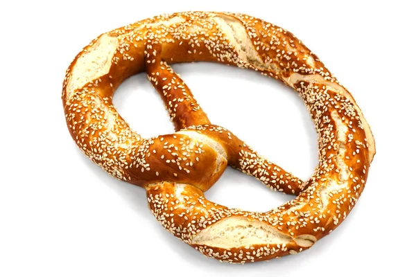 Çubuk kraker, beyaz arka plan üzerinde geleneksel Alman yemekleri, yakın