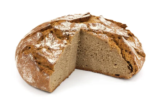 Chléb Zblízka Potravin Izolované Proti Bílému Pozadí — Stock fotografie