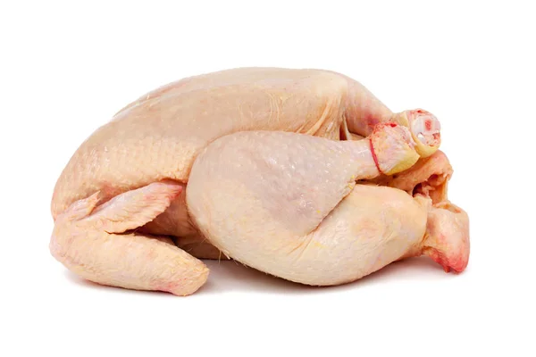 Frango Cru Alimentos Para Cozinhar Fundo Branco — Fotografia de Stock