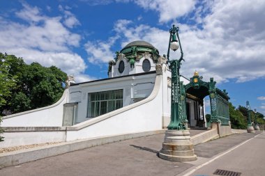 Otto Wagner Pavilion Vienna, historic subway station art nouveau clipart