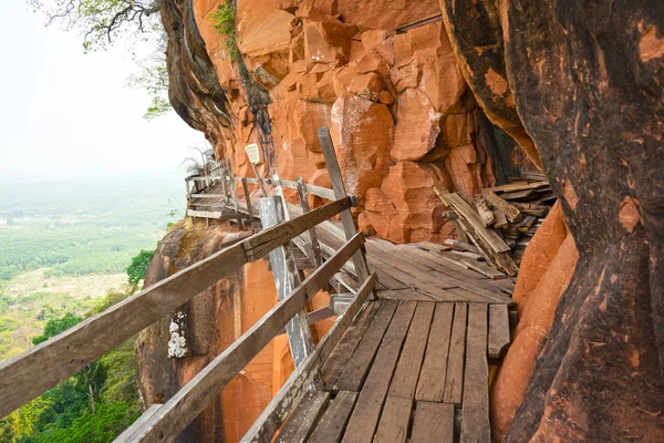 Wat Phu Tok Thailand Beängstigende Wanderung Den Berg — Stockfoto