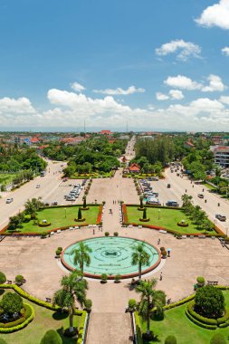cityscape Vientiane, laos başkenti yüksek açılı görünüş