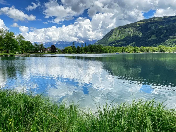 Lake Zell Salzburger Land Beautiful Landscape Mountain Cumulus Clouds — Stock Photo, Image