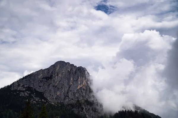 Mountain Landscape With Clouds, mountain peak in the european alps