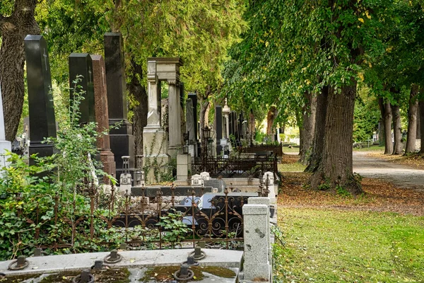 Cimetière Automne Tombes Anciennes Cimetière Central Vienne — Photo