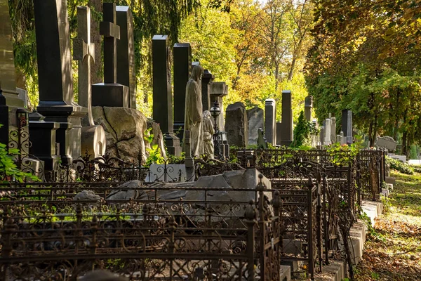 Begraafplaats Herfst Oude Graven Het Centrale Kerkhof Wenen — Stockfoto