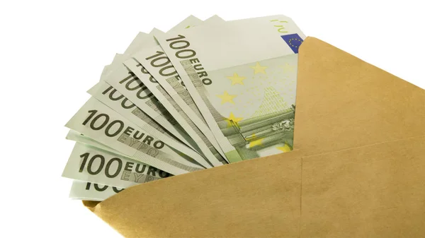 kahverengi bir zarf içinde euro para bir sürü
