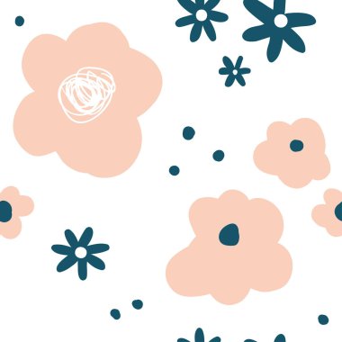 Çiçek basit minimalist seamless modeli