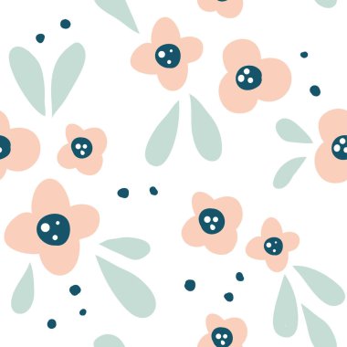 Çiçek basit minimalist seamless modeli