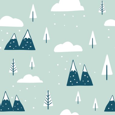 Kış sorunsuz manzara deseni