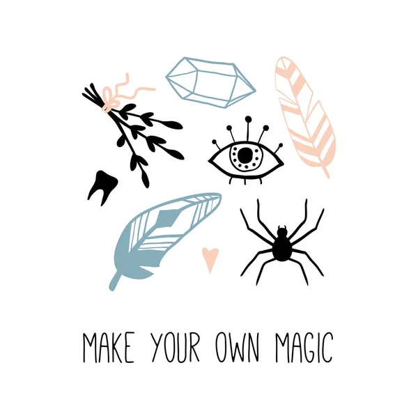 Gör din egen magi. Inspirerande citat — Stock vektor