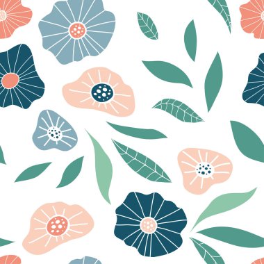 Çiçek basit minimalist seamless modeli